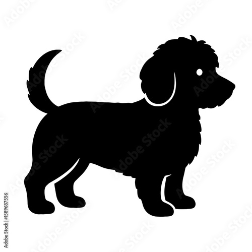 Design a black silhouette of a Doxiepoo white background clean vector shape
