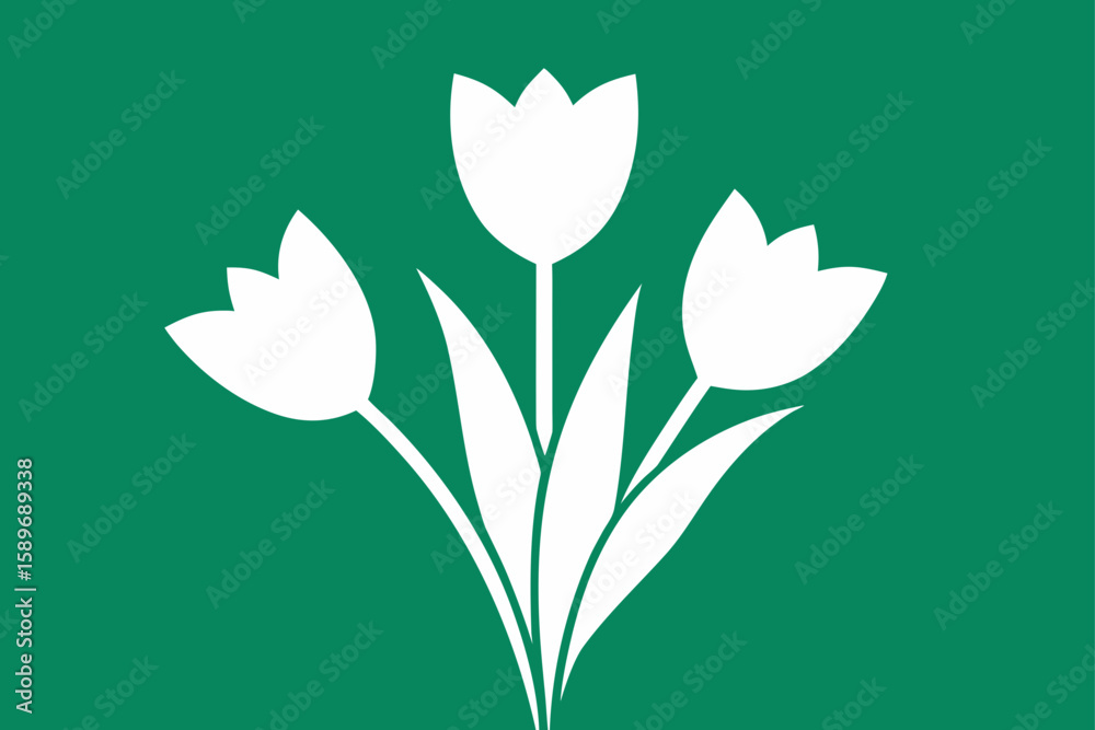 Fototapeta premium Vector illustration of beautiful pink and yellow tulips, a floral bouquet for spring