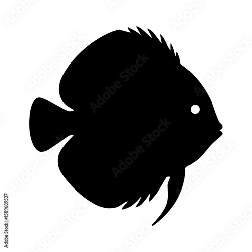 Design a black silhouette of a Discus white background clean vector shape