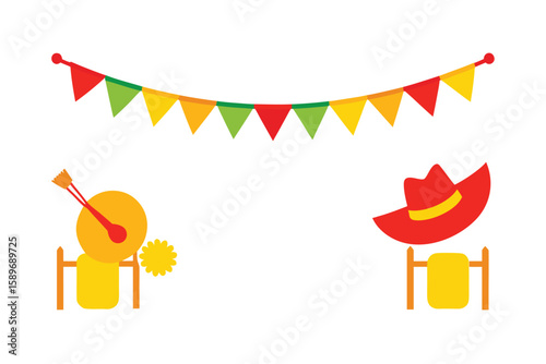 Bright Flat Vector Of Festa Junina Border With Decor