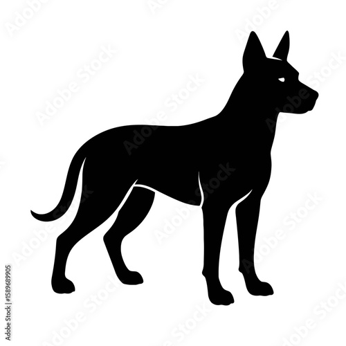 Design a black silhouette of a German Sheppit white background clean vector shape