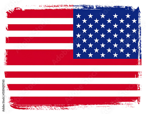 Distressed American Flag for Fourth of July, isolated on transparent background