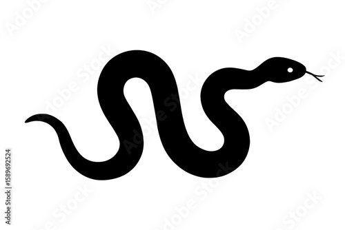Design a black silhouette of a Desert Kingsnake white background clean vector shape