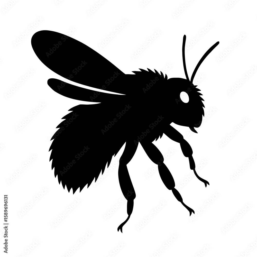Obraz premium Design a black silhouette of a Field Cuckoo Bumblebee white background clean vector shape