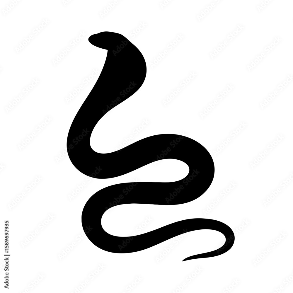 Fototapeta premium Design a black silhouette of a False Cobra white background clean vector shape