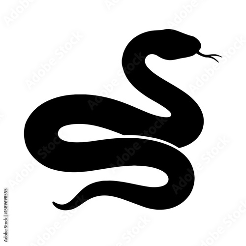 Design a black silhouette of a Death Adder white background clean vector shape
