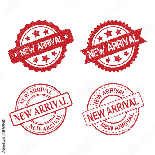 Collection of new arrival rubber stamps with various designs and colors