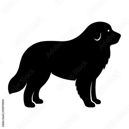 Design a black silhouette of a Great Pyrenees white background clean vector shape