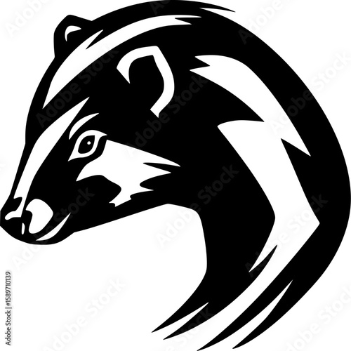 Badger - Minimalist and Flat Logo - Vector illustration