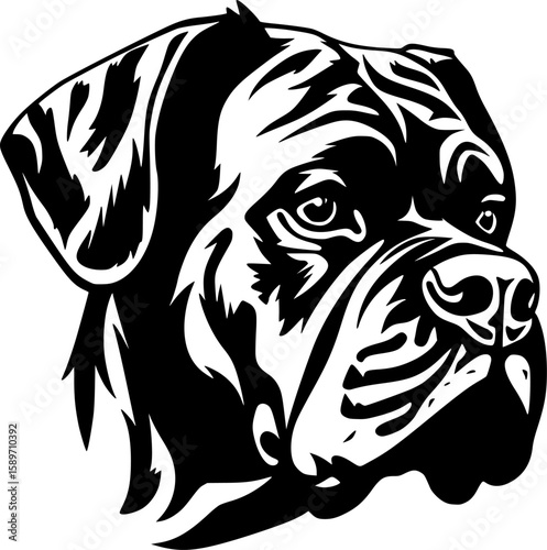 Wallpaper Mural Boxer | Black and White Vector illustration Torontodigital.ca