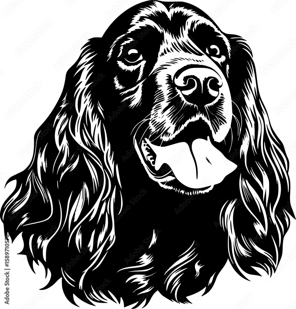 Fototapeta premium Cocker Spaniel | Minimalist and Simple Silhouette - Vector illustration