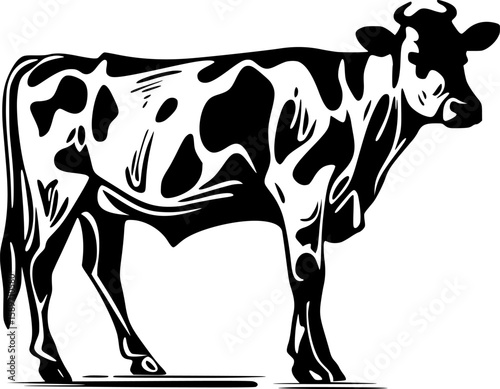 Cow - Minimalist and Flat Logo - Vector illustration