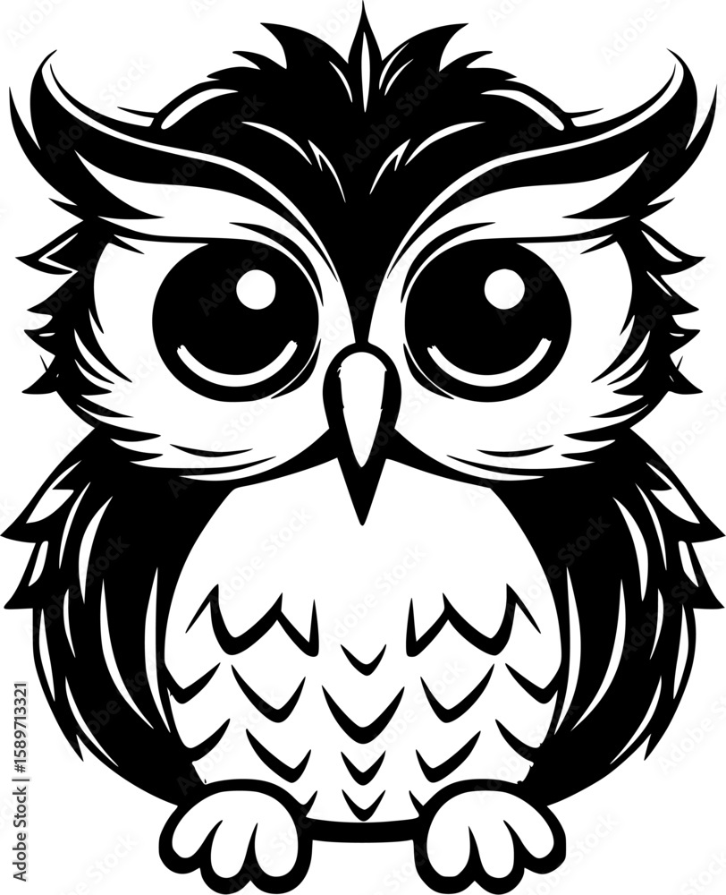 Fototapeta premium Owl Baby - Minimalist and Flat Logo - Vector illustration