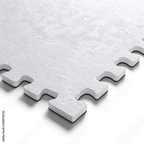 White interlocking foam puzzle mats with textured surface