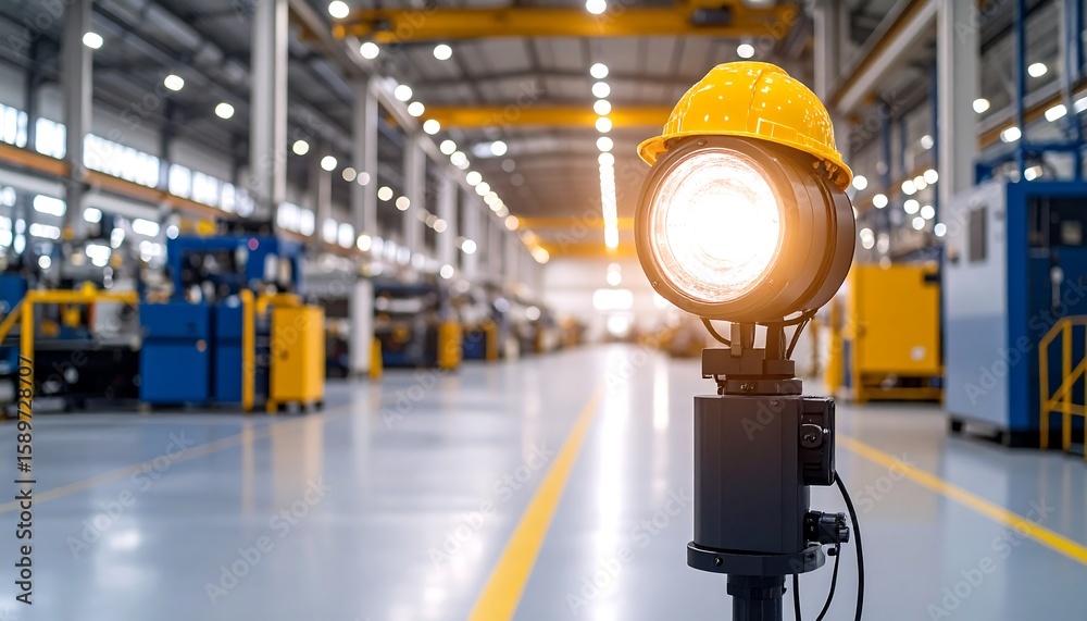 Fototapeta premium Industrial facility interior with spotlight