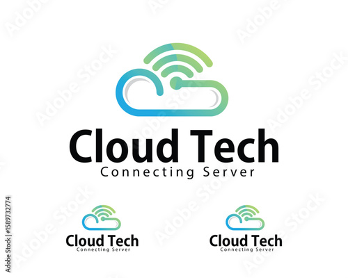 cloud tech logo creative connect network digital icon