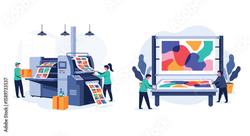 Modern printing services offering high quality offset and large format digital printing solutions