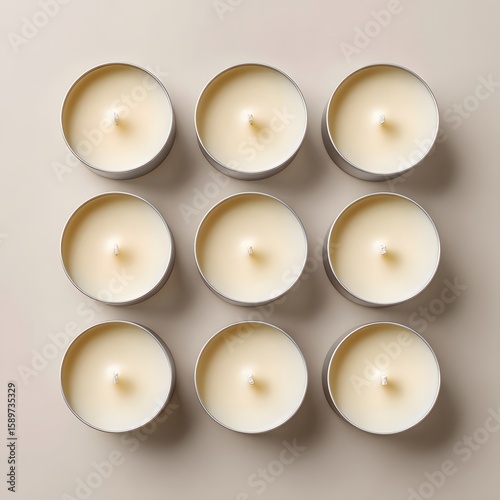 Top Down Flat Lay Product Photography of Tea Light Candles