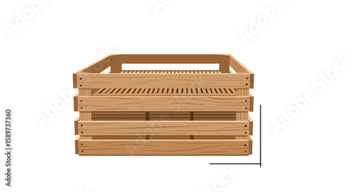 A simple wooden crate with slatted sides ideal for storage and organization of various items around the home
