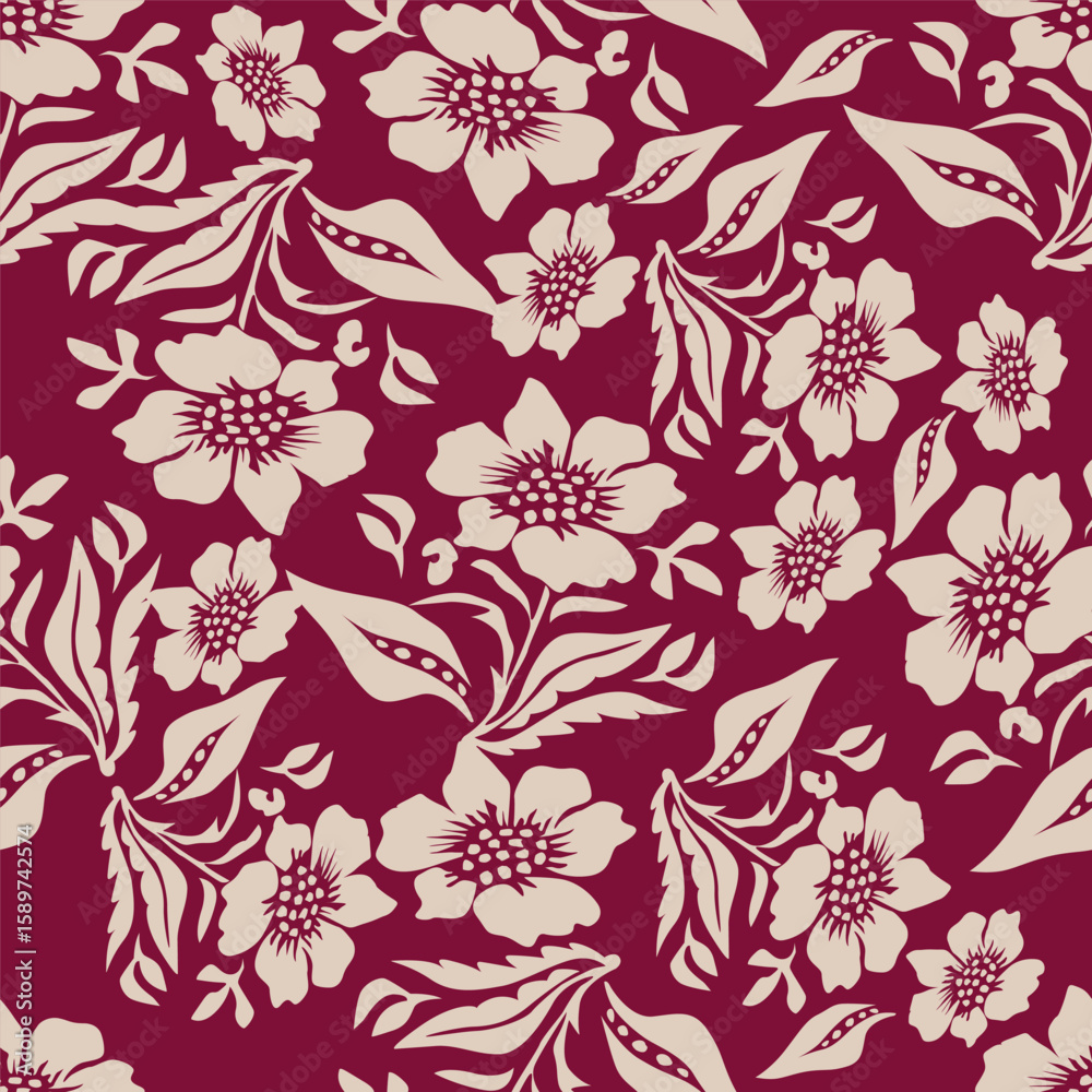 Fototapeta premium cute flower pattern image for fabric textile or wall decoration