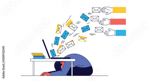 Overwhelmed by excessive amounts of electronic mail and digital communications causing stress and exhaustion