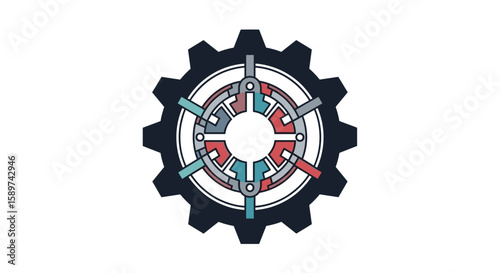 Internal mechanism diagram of a mechanical device illustrating rotational movement and interconnected parts
