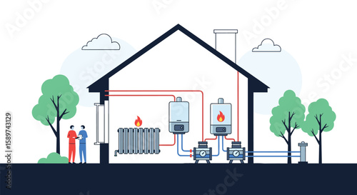 Home heating system explained with radiators boilers and pumps for efficient warmth