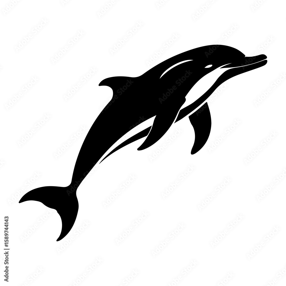 Fototapeta premium Leaping Dolphin Marine Animal Vector Illustration