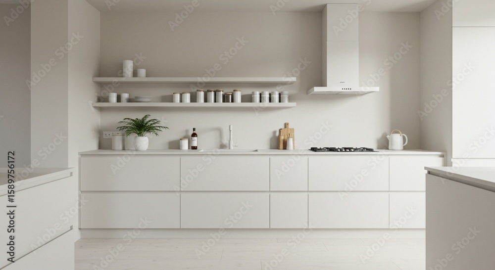 White minimalist kitchen design White minimalist kitchen design