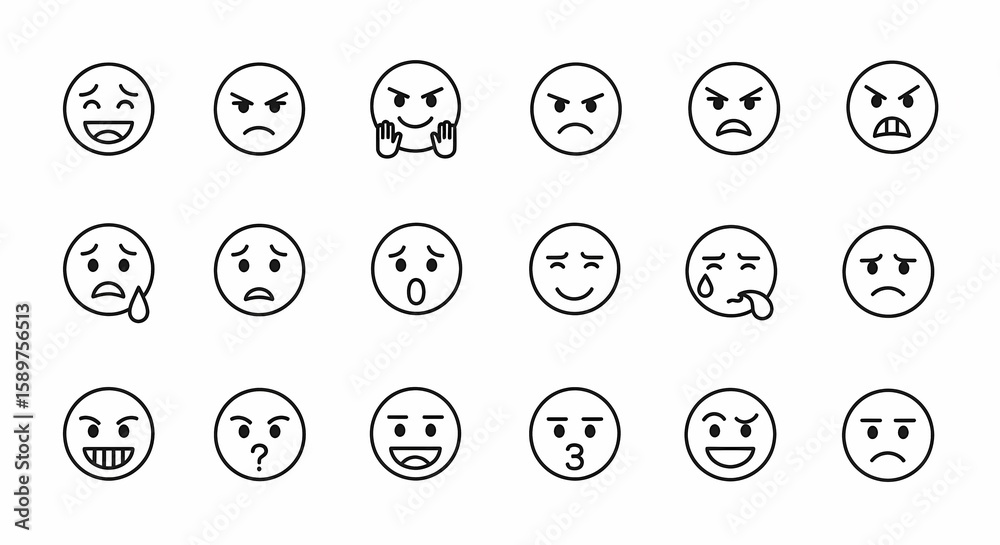 Collection of Diverse Emojis Depicting Human Emotions Collection of Diverse Emojis Depicting Human Emotions