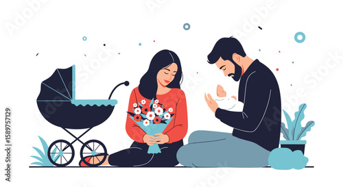 New parents grieving the loss of their beloved newborn child with deep sadness and heartbreak