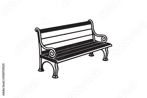 Bench silhouette. 