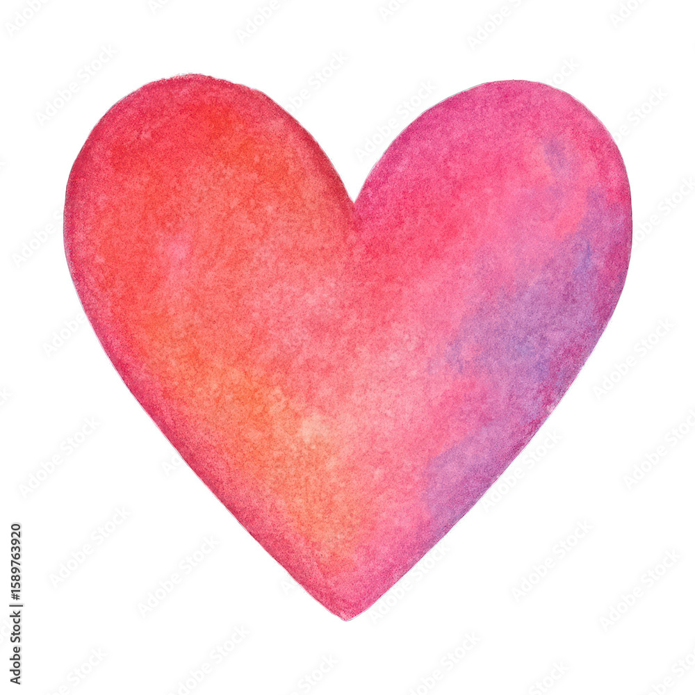 Fototapeta premium PNG Vibrant watercolor heart illustration.