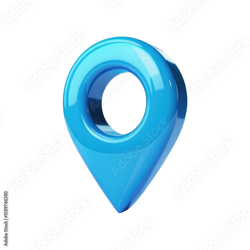 Free Download Blue location pin icon isolated on white background symbolizing geolocation and digital navigation - GFXLoad