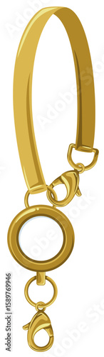 バンドストラップ付きリールホルダーのベクターイラスト素材(Vector Illustration of Reel Holder with Band Strap)