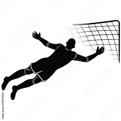 Dynamic silhouette of an athlete mid-jump, embodying the spirit of sport and action