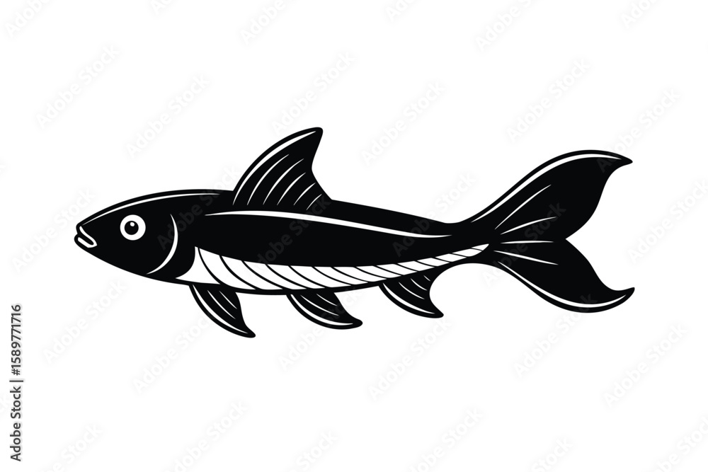 Fototapeta premium Vector Illustration Of A Swimming Aquatic Creature