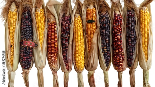 Vibrant Hues of Indian Corn: A Colorful Harvest Display