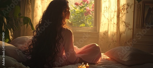 A screenshot of an episode from the early 20th century, a young, beautiful Indian woman 