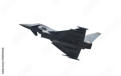 eurofighter typhoon jet fighter in flight on transparent background