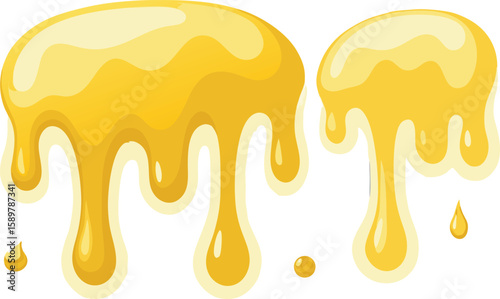 Vector illustration of flowing sweet chocolate and orange liquid drops