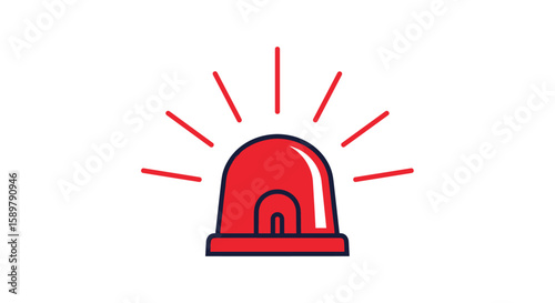 Alert indicator red emergency warning light flashing signal symbol graphic representation