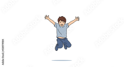 Joyful youngster mid air celebration happiness enthusiasm energy positive vibes upbeat fun active lifestyle