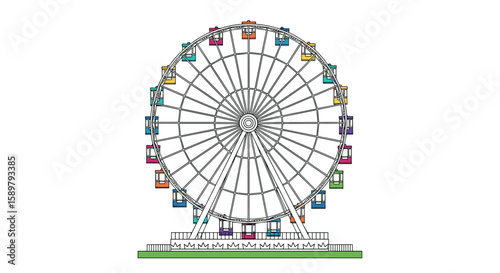 Experiencing the thrill and joy of riding a ferris wheel amusement park attraction