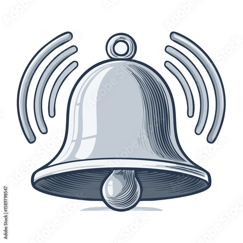 Ringing Bell Vector Illustration Alert Notification Sound Noise Attention
