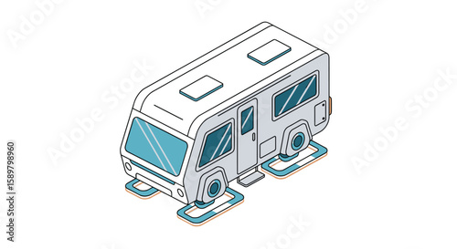 Isometric recreational vehicle for outdoor adventures and road trips