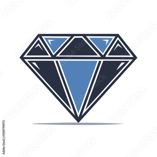 Stylized diamond symbol design, precious stone vector, gemstone icon, jewelry sign, geometric diamond shape, jewel symbol