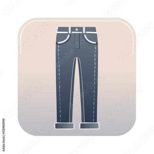 Denim Jeans Illustration Icon Style Trousers Fashion Apparel and Clothing
