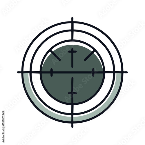 Stylized Aiming Reticle with Circles and Crosshairs for Accuracy