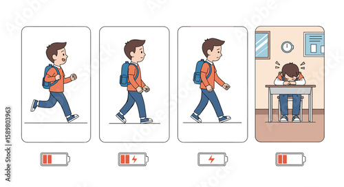 Student energy levels declining throughout the school day affecting concentration and motivation